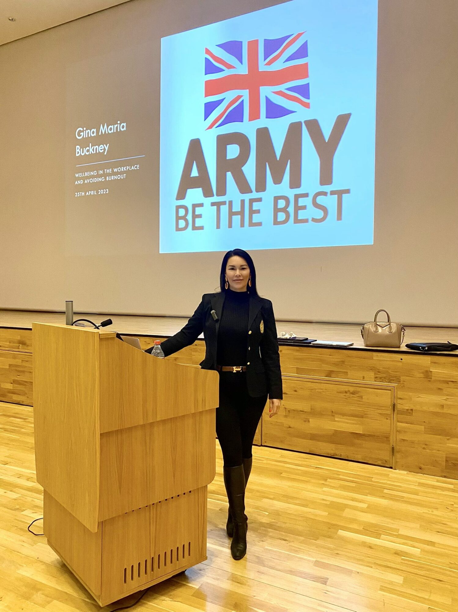 Inspirational Female Speaker Gina Buckney British Army Talk